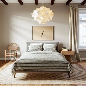 [NWT] Lemieux Et Cie Lucien Cotton Quilt – Full/Queen – Cream & Gray